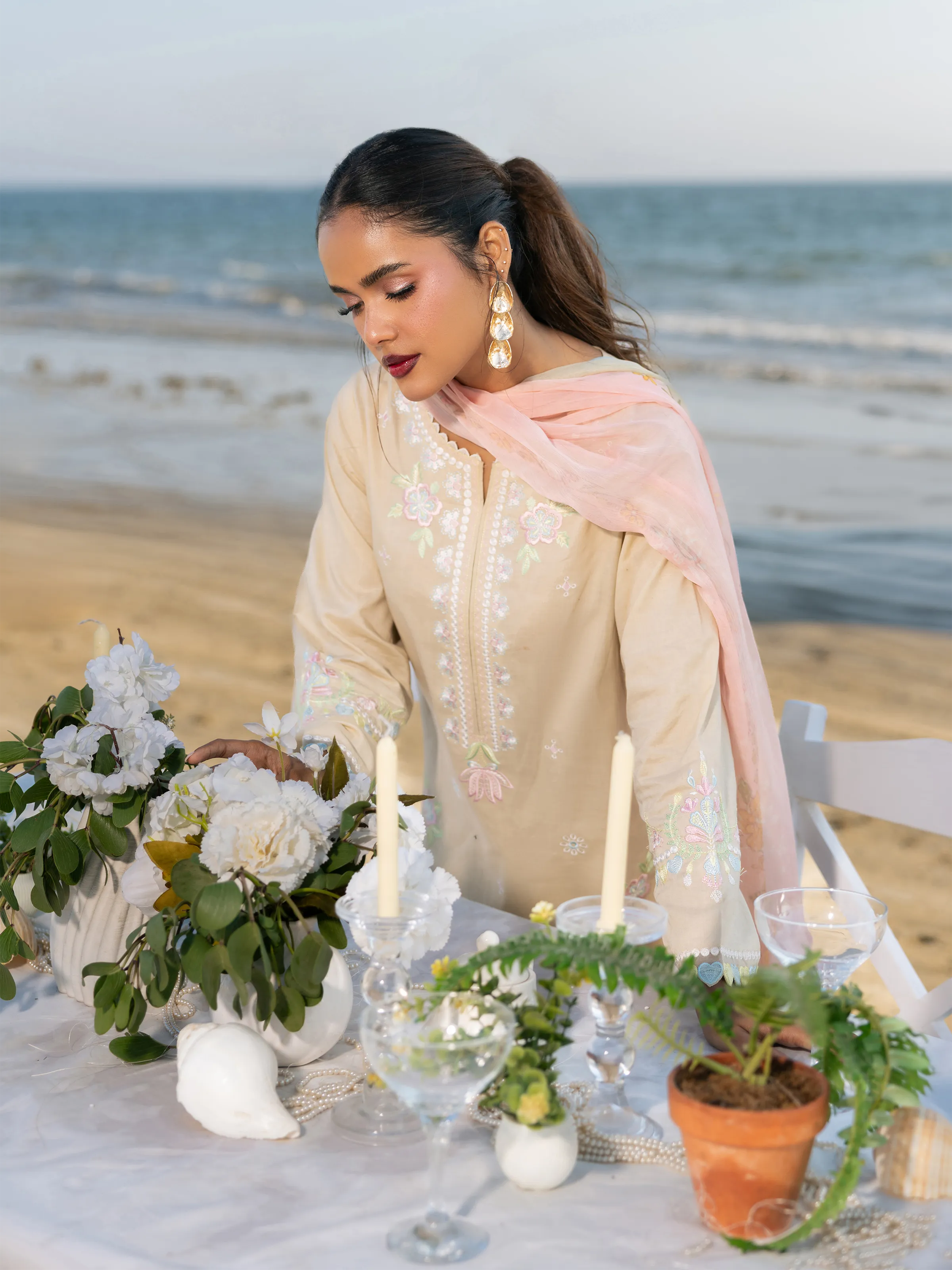 Embroidered Cambric Suit - EWU6V2-33446-3P - Image 5