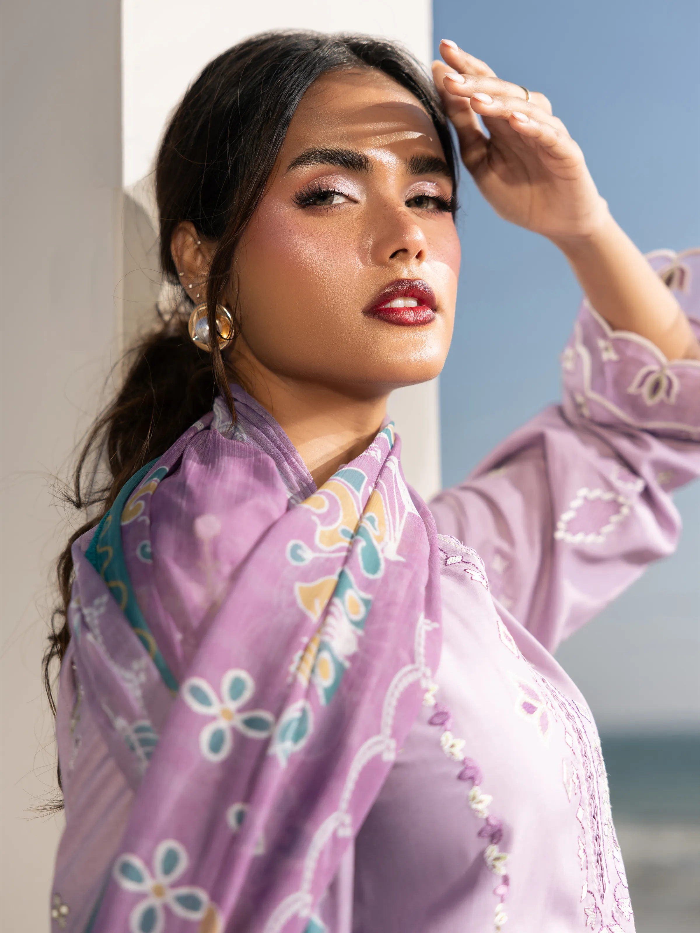 Embroidered Cambric Suit - EWU6V2-33451-3P - Image 3